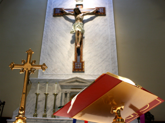 altar with crucifix