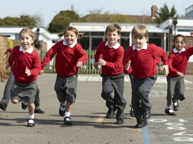 Children Running on Playground