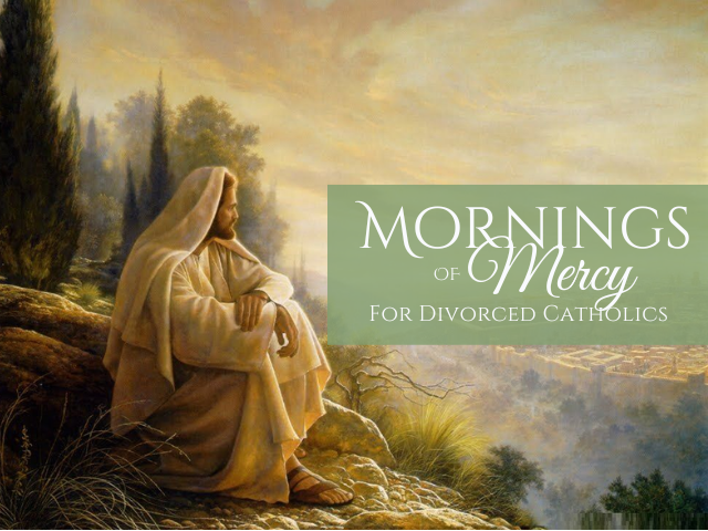illustration of jesus sitting on the side of a hill with trees