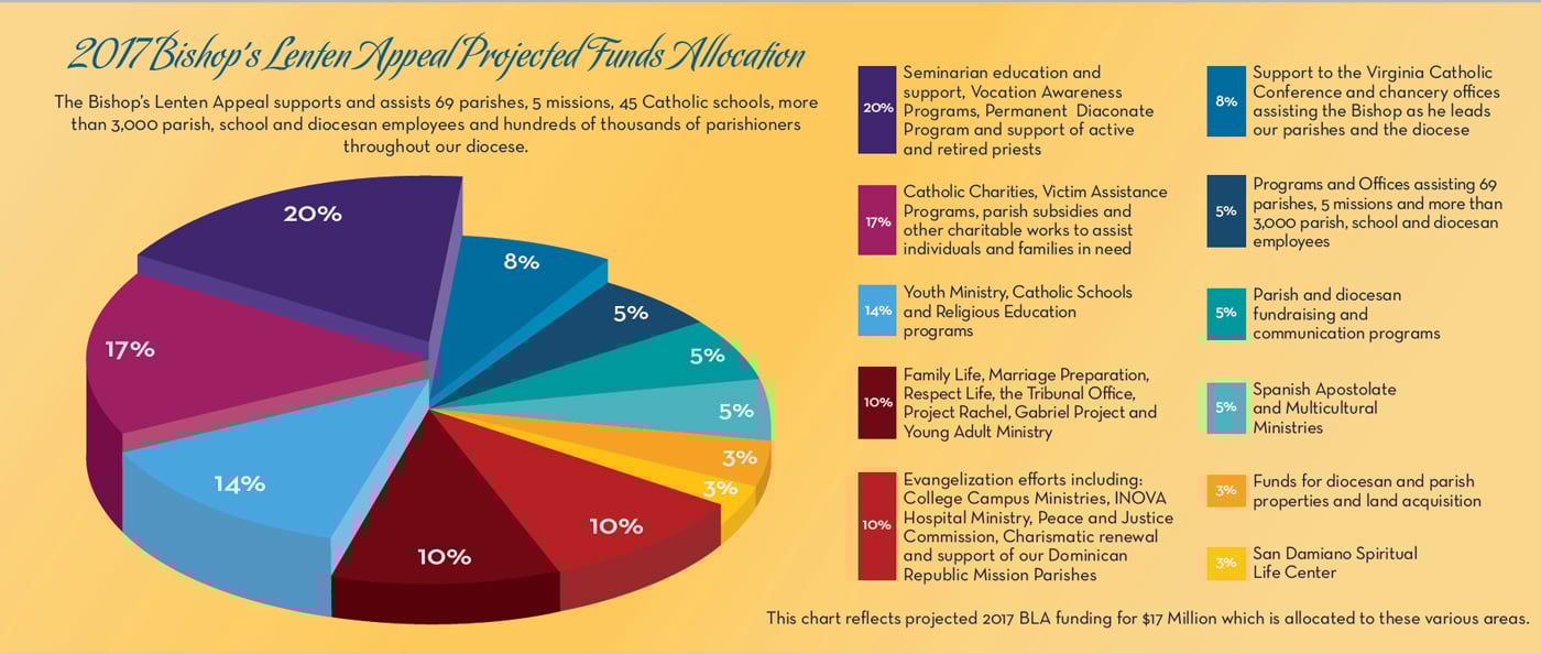 2017 Bishops Lenten Appeal Projected Funds Allocation Pie Chart 2017 Bishops Lenten Appeal Projected Funds Allocation Pie Chart