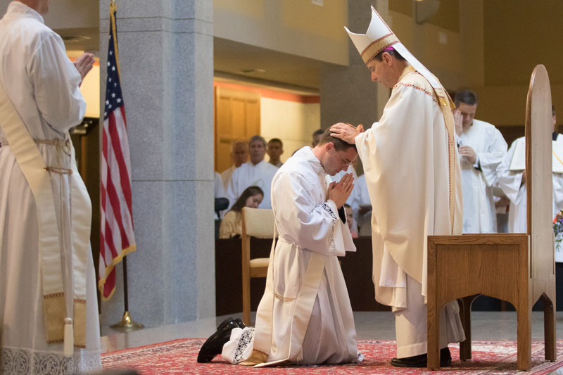 2017 Priesthood Ordinations Laying of Hands Bishop Burbidge Vaccaro