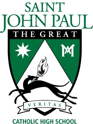saint john paul the great catholic high school school logo
