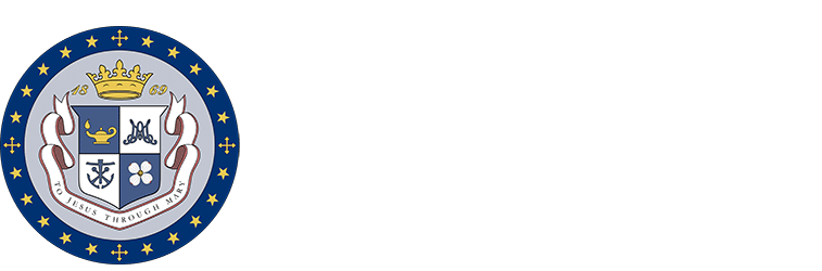 the basilica school of saint mary logo white