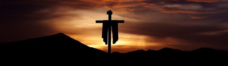 silhouette of crucifixion sunset jesus good friday 505617607