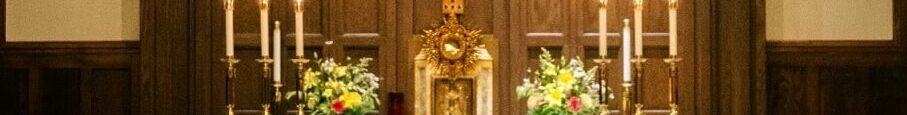 gold chalice at the altar