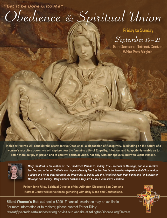 obedience spirtual union womens retreat retreat flyer