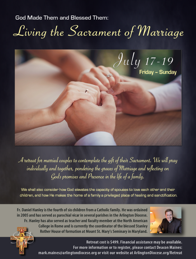 living the sacrament of marriage retreat flyer
