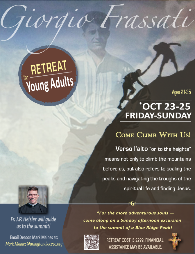 st. frassati october 2026 retreat flyer