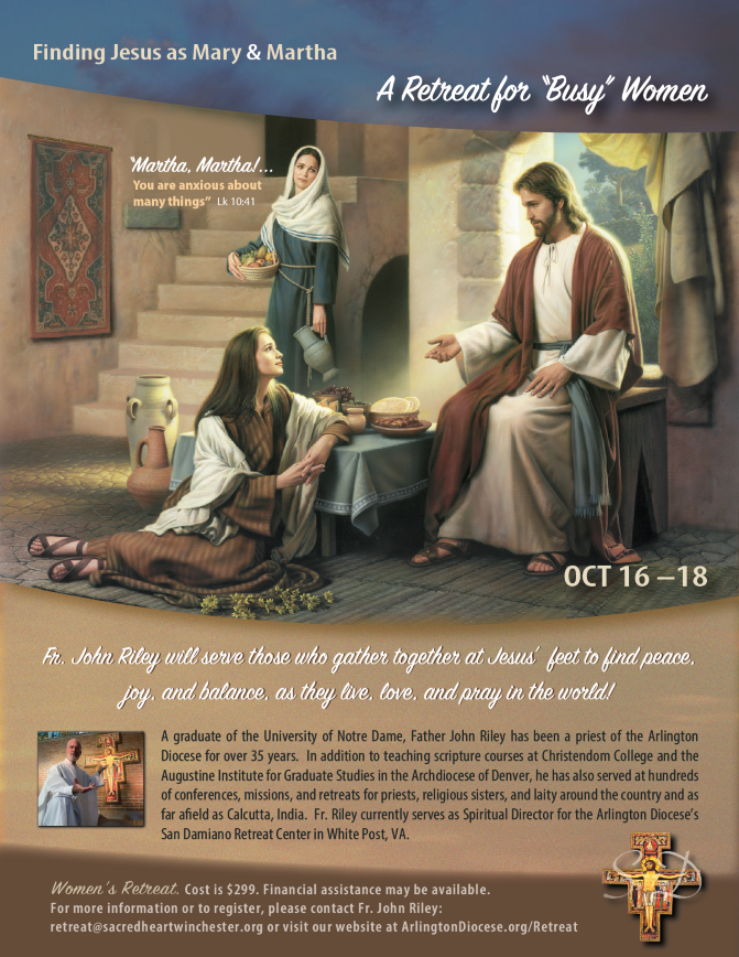 finding jesus as martha and mary retreat flyer